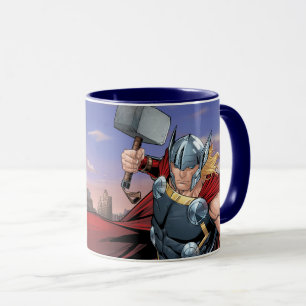 Avengers Classics Thor Leaping With Mjolnir Mug