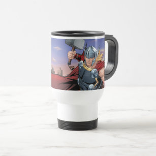Avengers Classics   Thor Leaping With Mjolnir Travel Mug