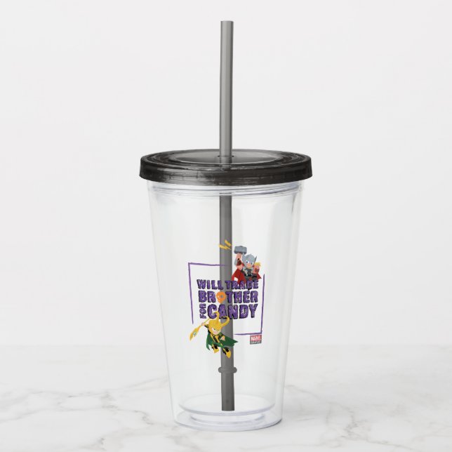 Avengers Classics | Thor & Loki Halloween Candy Acrylic Tumbler (Front)