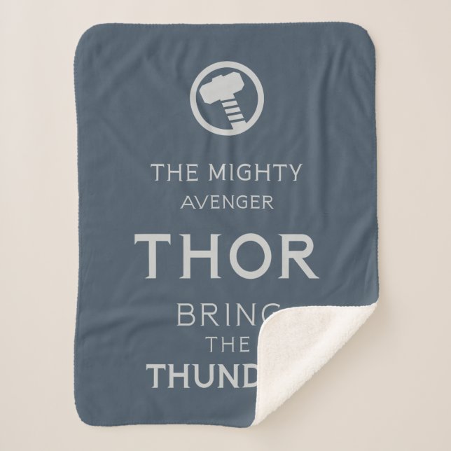 Avengers Classics | Thor Typography Sherpa Blanket (Front)