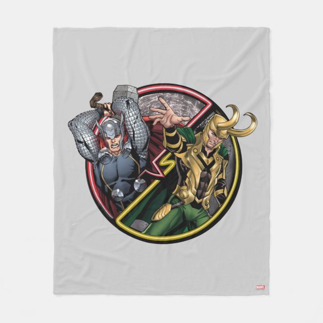 Avengers Classics | Thor Versus Loki Fleece Blanket (Front)