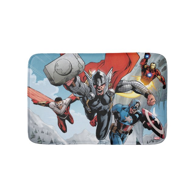 Avengers Classics | Traversing Through Snowy Mount Bath Mat (Front)