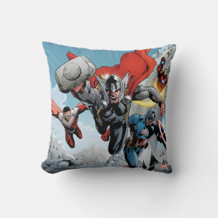 Avengers Classics Traversing Through Snowy Mount Throw Pillow