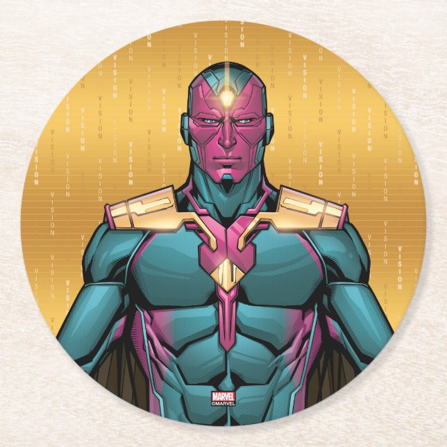Avengers Classics | Vision Levitating Round Paper Coaster (Front)