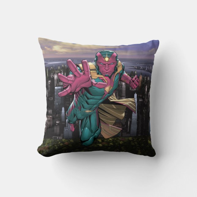 Avengers Classics | Vision Reaching Out Throw Pillow (Front)