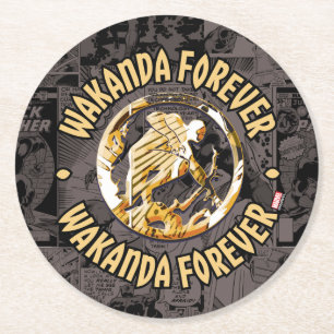 Avengers Classics   Wakanda Forever Comic Pattern Round Paper Coaster