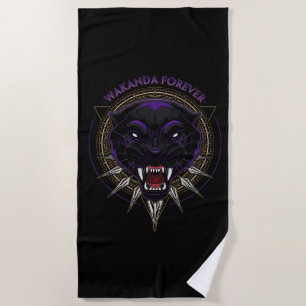 Avengers Classics   Wakanda Forever Panther Emblem Beach Towel
