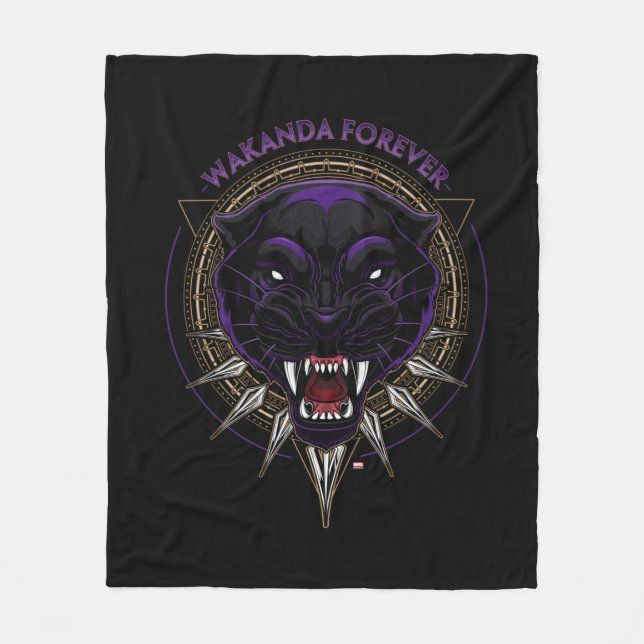 Avengers Classics | Wakanda Forever Panther Emblem Fleece Blanket (Front)