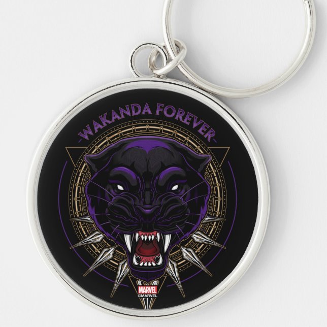 Avengers Classics | Wakanda Forever Panther Emblem Keychain (Front)