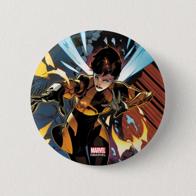 Avengers Classics | Wasp Flying Attack 2 Inch Round Button (Front)