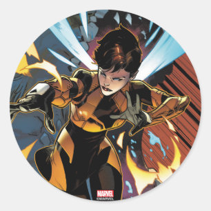 Avengers Classics Wasp Flying Attack Classic Round Sticker
