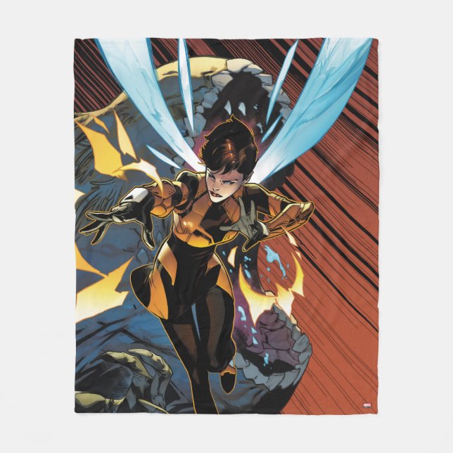Avengers Classics | Wasp Flying Attack Fleece Blanket (Front)