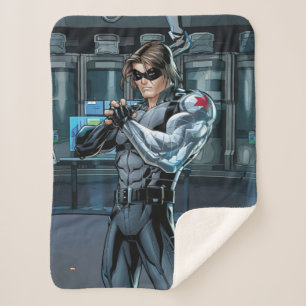Avengers Classics Winter Soldier Holding Fist Sherpa Blanket