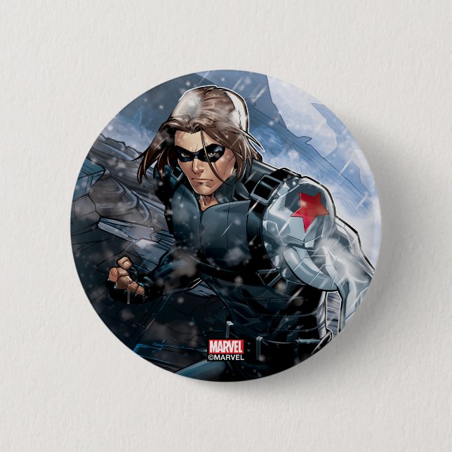 Avengers Classics | Winter Soldier In Snow 2 Inch Round Button (Front)