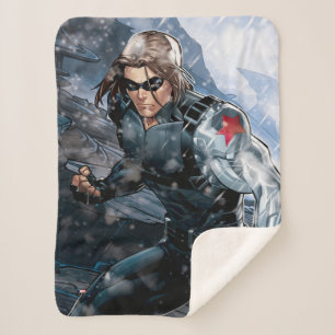 Avengers Classics   Winter Soldier In Snow Sherpa Blanket