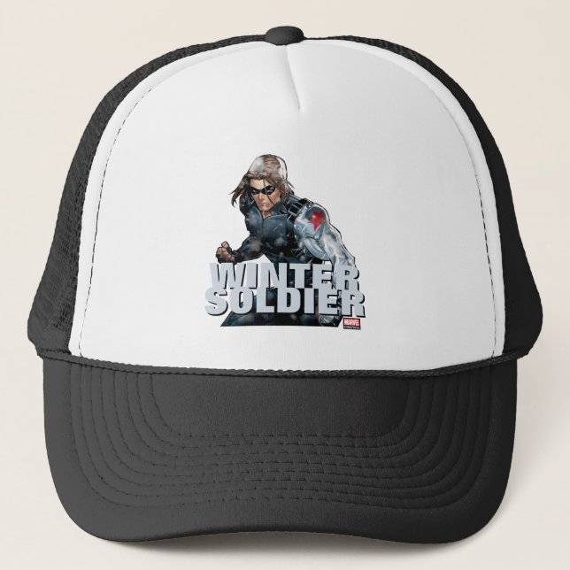 Avengers Classics | Winter Soldier In Snow Trucker Hat (Front)