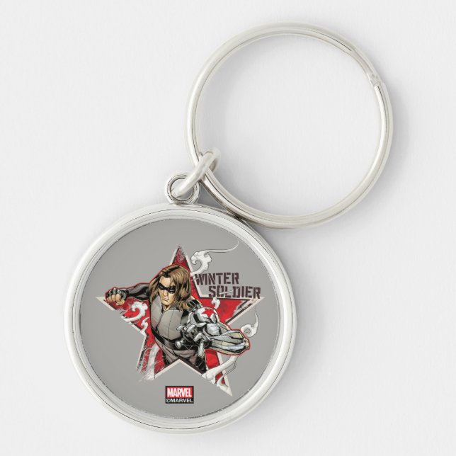 Avengers Classics | Winter Soldier Star Graphic Keychain (Front)