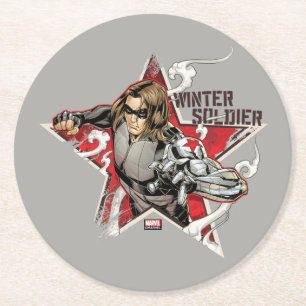 Avengers Classics Winter Soldier Star Graphic Round Paper Coaster