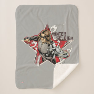 Avengers Classics Winter Soldier Star Graphic Sherpa Blanket