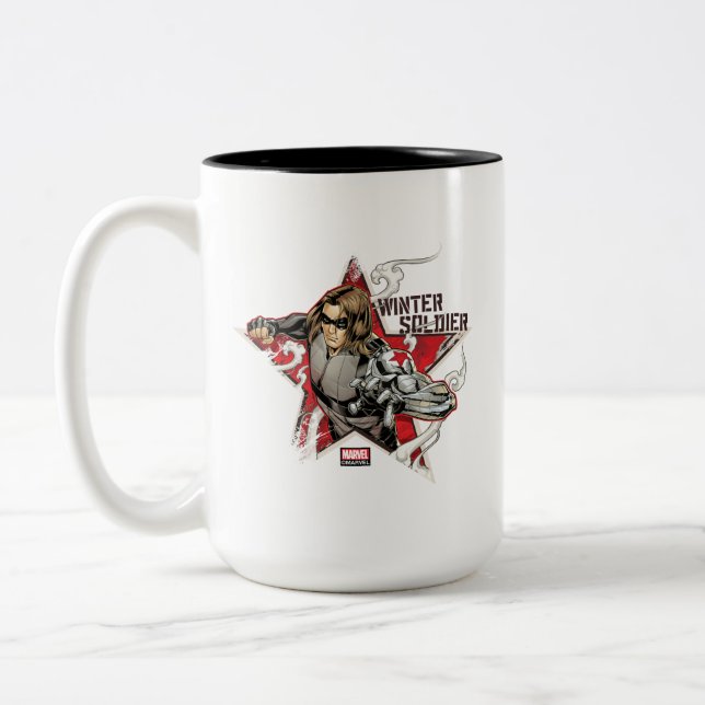 Avengers Classics | Winter Soldier Star Graphic Two-Tone Coffee Mug (Left)