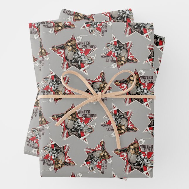 Avengers Classics | Winter Soldier Star Graphic Wrapping Paper Sheet (In situ)