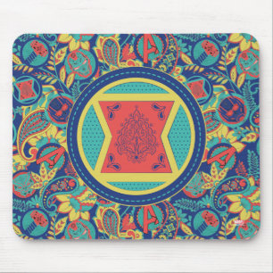 Avengers   Colorful Paisley Black Widow Logo Mouse Pad
