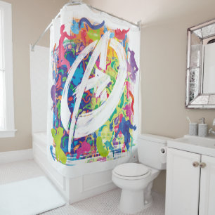 Avengers Colourful Graffiti Silhouette Logo