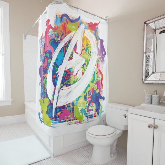 Avengers | Colourful Graffiti Silhouette Logo (In Situ)