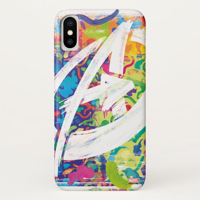 Avengers | Colourful Graffiti Silhouette Logo Case-Mate iPhone Case (Back)