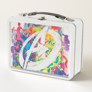 Avengers Colourful Graffiti Silhouette Logo Metal Lunch Box