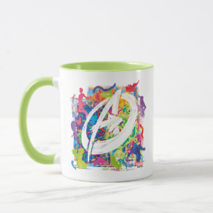 Avengers   Colourful Graffiti Silhouette Logo Mug