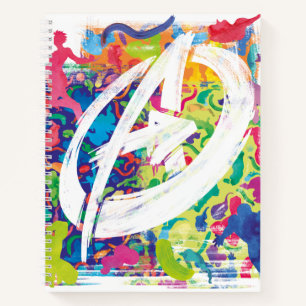 Avengers Colourful Graffiti Silhouette Logo Notebook