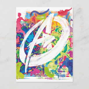 Avengers   Colourful Graffiti Silhouette Logo Postcard