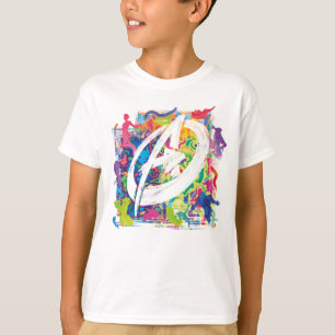 Avengers   Colourful Graffiti Silhouette Logo T-Shirt