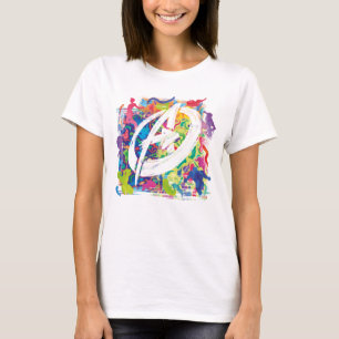Avengers   Colourful Graffiti Silhouette Logo T-Shirt