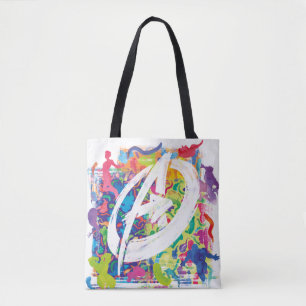 Avengers   Colourful Graffiti Silhouette Logo Tote Bag