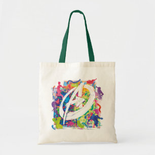 Avengers   Colourful Graffiti Silhouette Logo Tote Bag