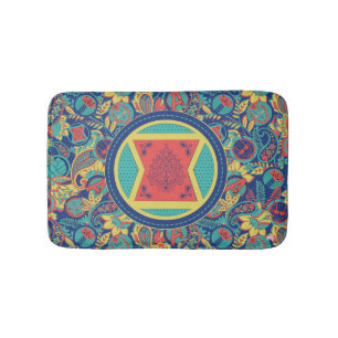 Avengers   Colourful Paisley Black Widow Logo Bath Mat