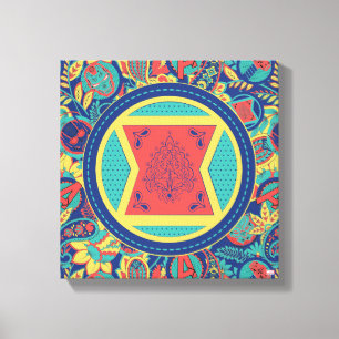 Avengers   Colourful Paisley Black Widow Logo Canvas Print