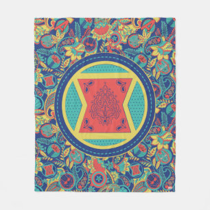 Avengers   Colourful Paisley Black Widow Logo Fleece Blanket
