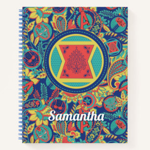 Avengers Colourful Paisley Black Widow Logo Notebook