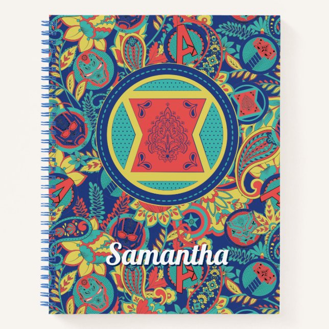 Avengers | Colourful Paisley Black Widow Logo Notebook (Front)