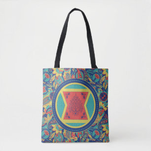 Avengers Colourful Paisley Black Widow Logo Tote Bag