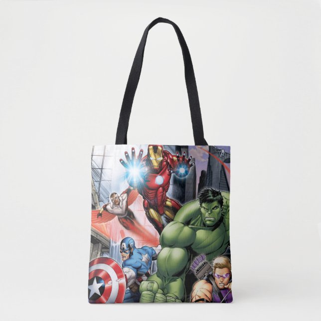 Avengers Defending City Tote Bag (Front)