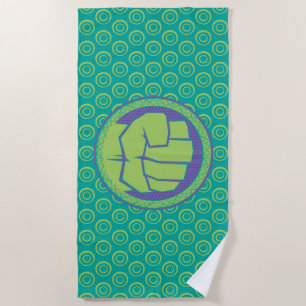 Avengers   Dotted Hulk Logo Beach Towel
