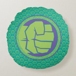 Avengers Dotted Hulk Logo Round Pillow