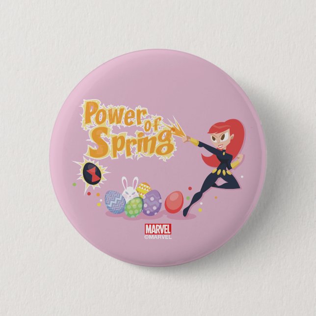Avengers Easter | Black Widow - Power of Spring 2 Inch Round Button (Front)
