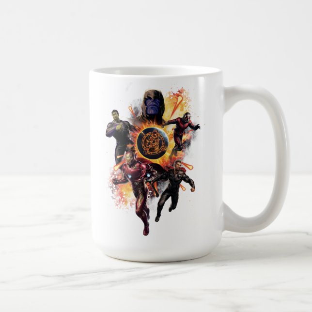 Avengers: Endgame | Thanos & Avengers Fire Graphic Coffee Mug (Right)