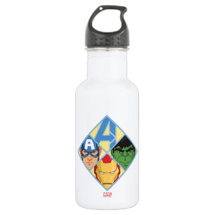 Avengers Face Badge 532 Ml Water Bottle