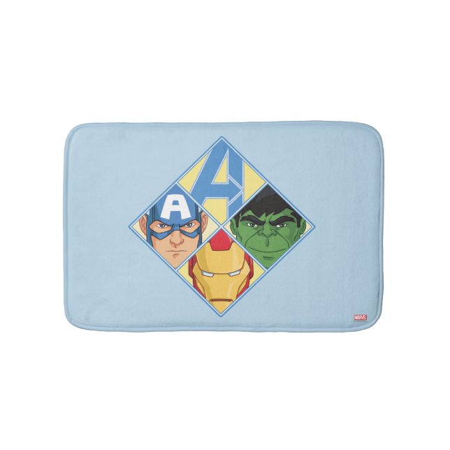 Avengers Face Badge Bath Mat (Front)